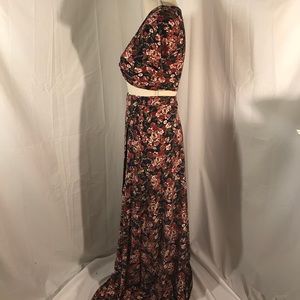 Forema Dresses Floral Two Piece Crop Top Maxi Set Poshmark